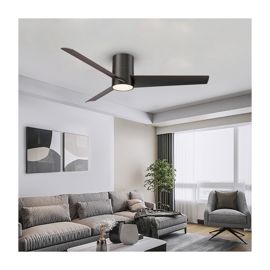 Immax NEO 07135-B - LED Вентилатор за таван FRESH LED/18W/230V Wi-Fi Tuya черен + дистанционно управление