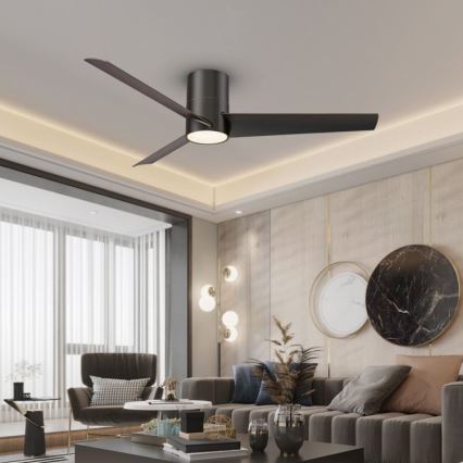 Immax NEO 07135-B - LED Вентилатор за таван FRESH LED/18W/230V Wi-Fi Tuya черен + дистанционно управление