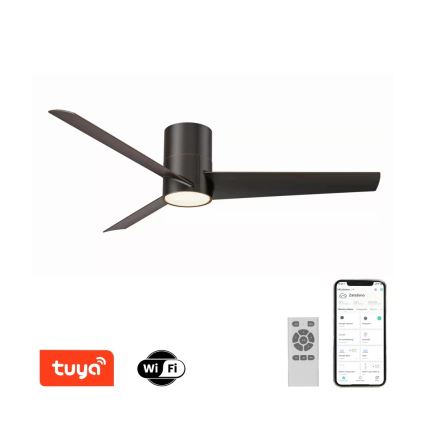 Immax NEO 07135-B - LED Вентилатор за таван FRESH LED/18W/230V Wi-Fi Tuya черен + дистанционно управление