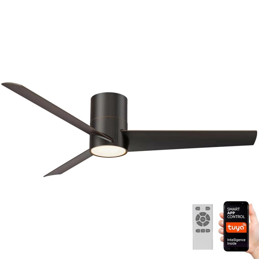 Immax NEO 07135-B - LED Вентилатор за таван FRESH LED/18W/230V Wi-Fi Tuya черен + дистанционно управление