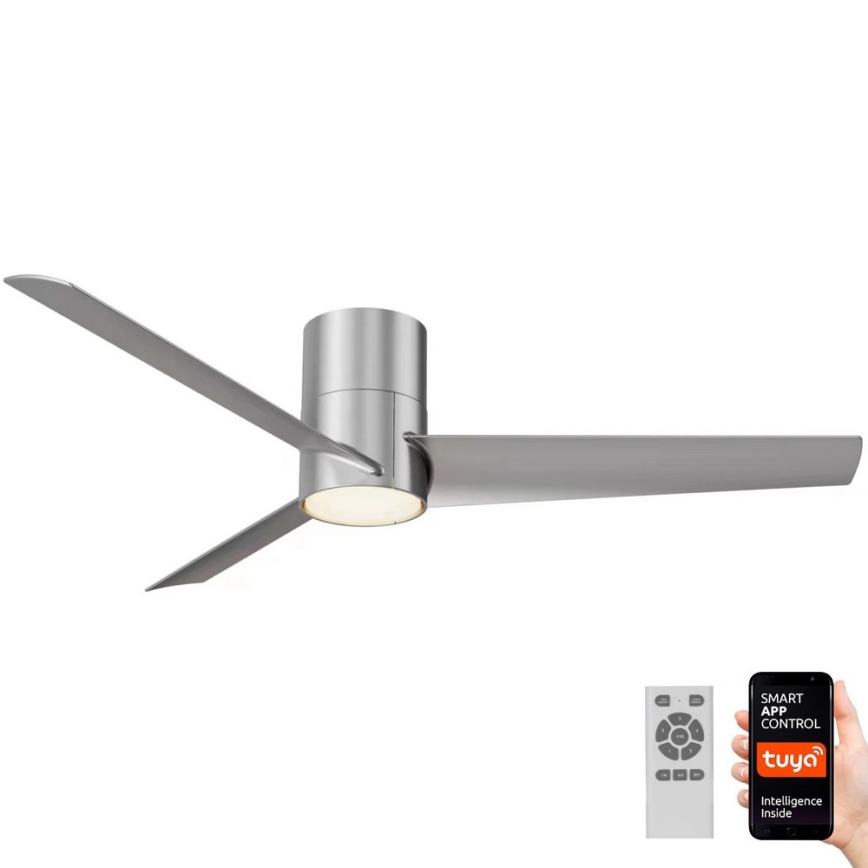 Immax NEO 07135-S - LED Димируем таванен вентилатор FRESH LED/18W/230V Wi-Fi Tuya матов хром + дистанционно управление