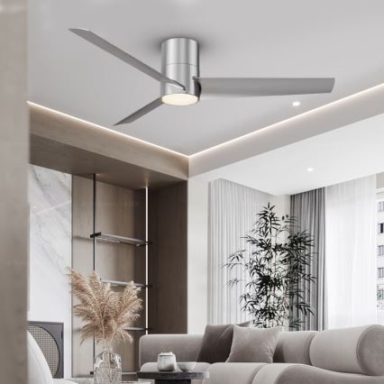 Immax NEO 07135-S - LED Димируем таванен вентилатор FRESH LED/18W/230V Wi-Fi Tuya матов хром + дистанционно управление