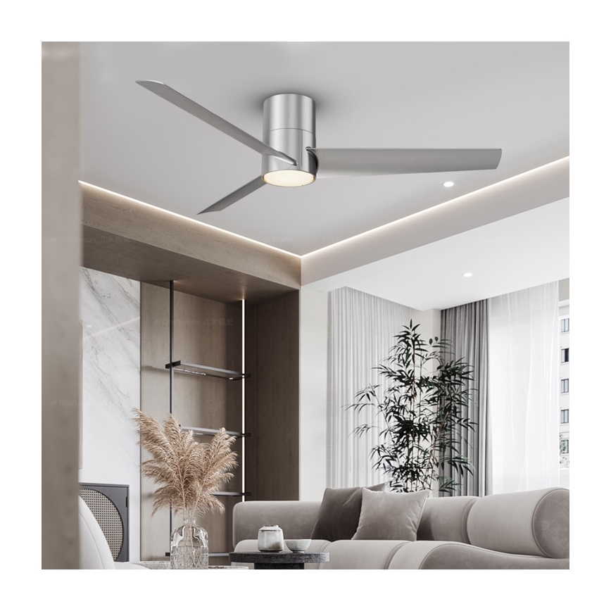 Immax NEO 07135-S - LED Димируем таванен вентилатор FRESH LED/18W/230V Wi-Fi Tuya матов хром + дистанционно управление
