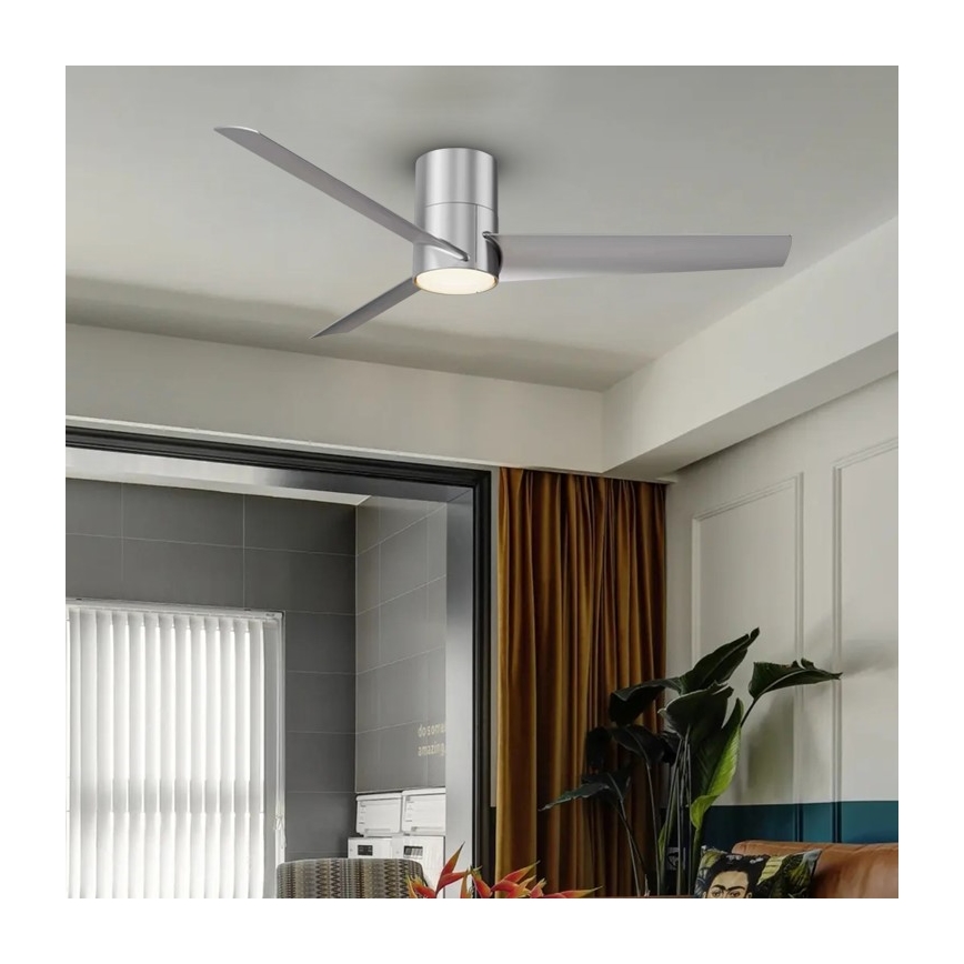 Immax NEO 07135-S - LED Димируем таванен вентилатор FRESH LED/18W/230V Wi-Fi Tuya матов хром + дистанционно управление