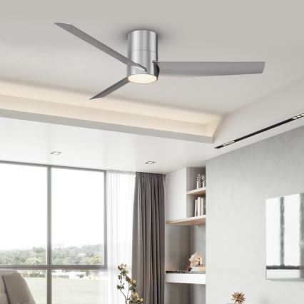 Immax NEO 07135-S - LED Димируем таванен вентилатор FRESH LED/18W/230V Wi-Fi Tuya матов хром + дистанционно управление