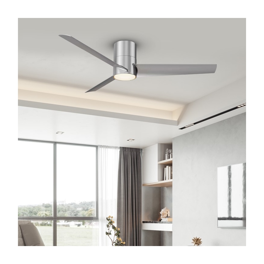 Immax NEO 07135-S - LED Димируем таванен вентилатор FRESH LED/18W/230V Wi-Fi Tuya матов хром + дистанционно управление