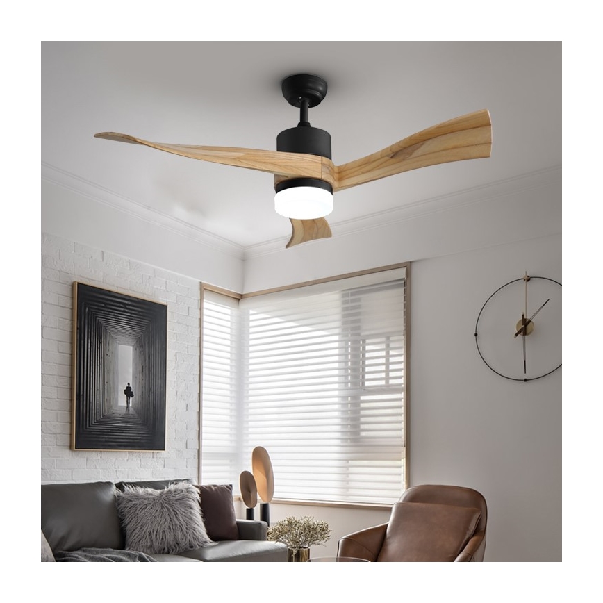 Immax NEO 07136-B - LED Димируем таванен вентилатор SOFISTICADO LED/18W/230V дъб Wi-Fi Tuya + дистанционно управление