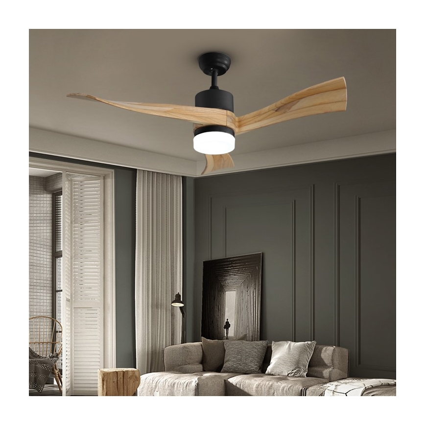 Immax NEO 07136-B - LED Димируем таванен вентилатор SOFISTICADO LED/18W/230V дъб Wi-Fi Tuya + дистанционно управление