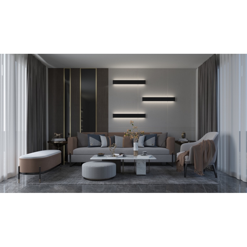 Immax NEO 07137-B - LED SMART Димируем аплик LINEA черен LED/40W/230V + дистанционно управление 76 см Tuya ZigBee