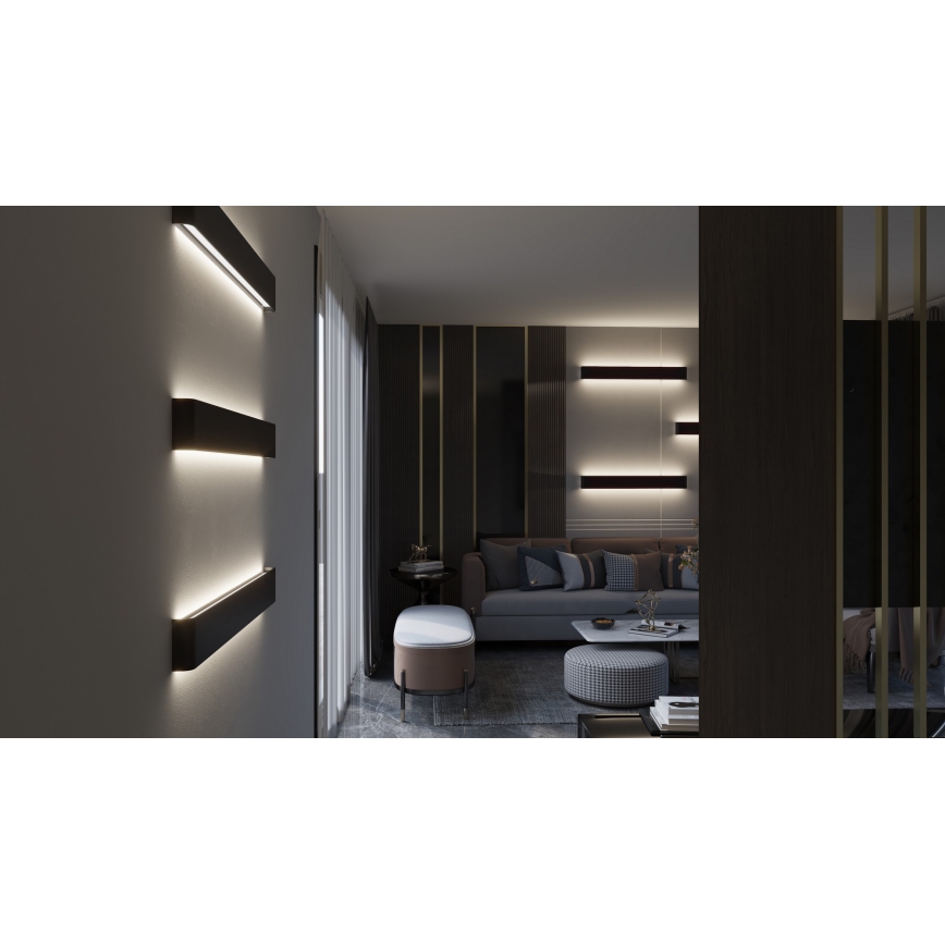 Immax NEO 07137-B - LED SMART Димируем аплик LINEA черен LED/40W/230V + дистанционно управление 76 см Tuya ZigBee