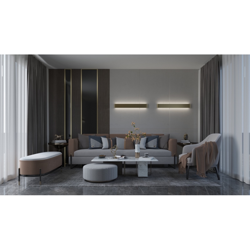 Immax NEO 07137-G - LED SMART Димируем аплик LINEA златист LED/40W/230V + дистанционно управление 76 см Tuya ZigBee