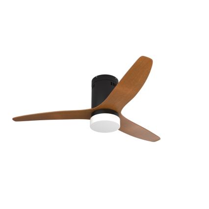 Immax NEO 07142-B - LED Лампа с вентилатор NEO LITE VENTO LED/18W/230V Tuya Wi-Fi черен/дърво + дистанционно управление