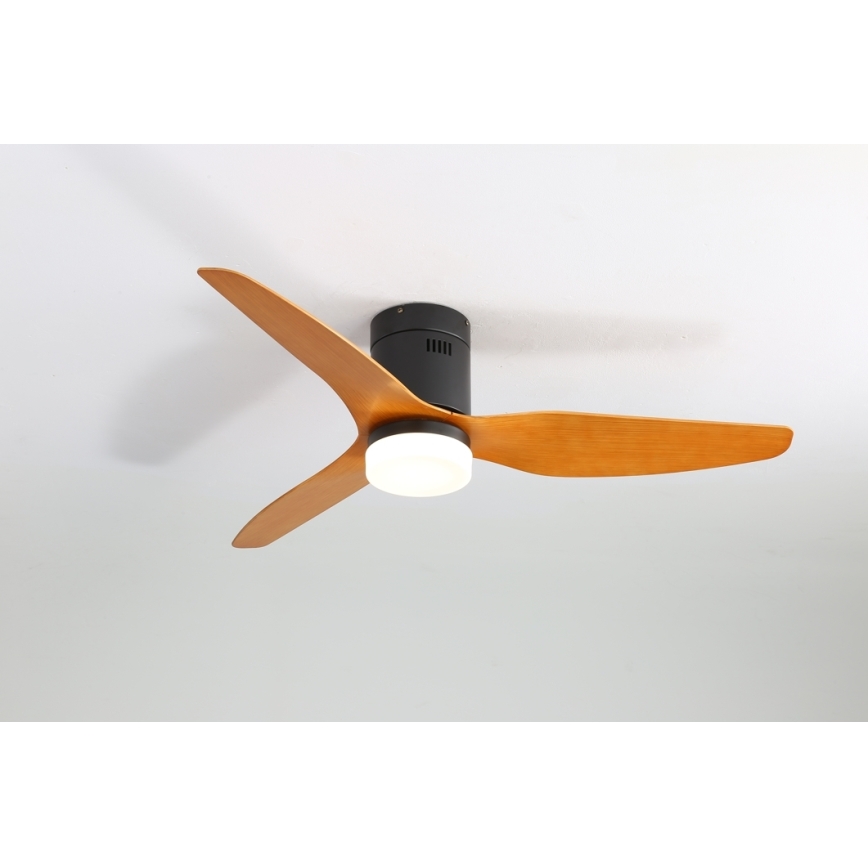 Immax NEO 07142-B - LED Лампа с вентилатор NEO LITE VENTO LED/18W/230V Tuya Wi-Fi черен/дърво + дистанционно управление