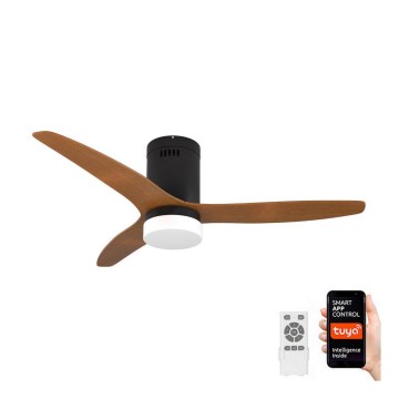 Immax NEO 07142-B - LED Лампа с вентилатор NEO LITE VENTO LED/18W/230V Tuya Wi-Fi черен/дърво + дистанционно управление