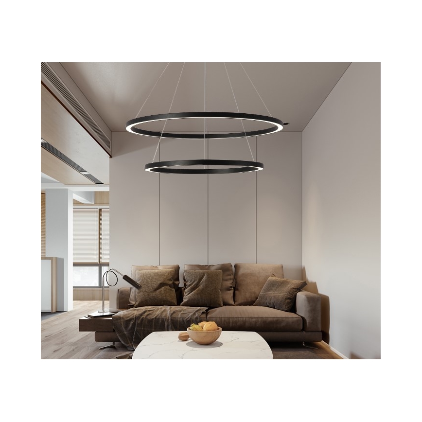 Immax NEO 07158-B80-60 - LED Димируем пендел FINO LED/93W/230V Tuya черен + дистанционно