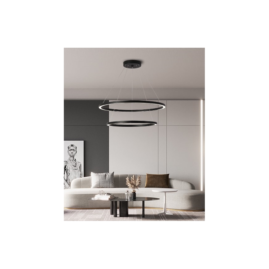 Immax NEO 07158-B80-60 - LED Димируем пендел FINO LED/93W/230V Tuya черен + дистанционно