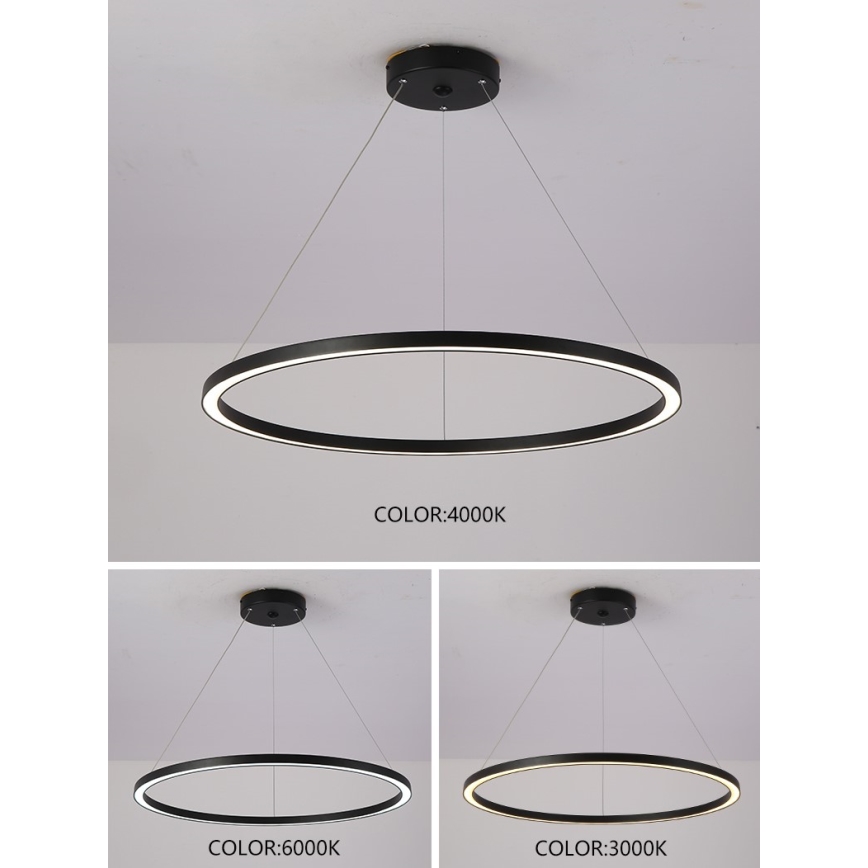 Immax NEO 07158-B80 - LED Димируем пендел FINO LED/60W/230V Tuya черен + дистанционно