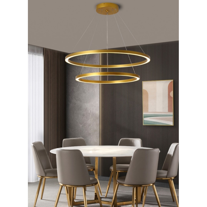 Immax NEO 07159-G80-60 - LED Димируем пендел FINO LED/93W/230V Tuya златист + дистанционно