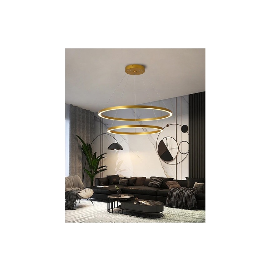 Immax NEO 07159-G80-60 - LED Димируем пендел FINO LED/93W/230V Tuya златист + дистанционно