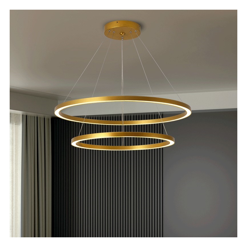 Immax NEO 07159-G80-60 - LED Димируем пендел FINO LED/93W/230V Tuya златист + дистанционно