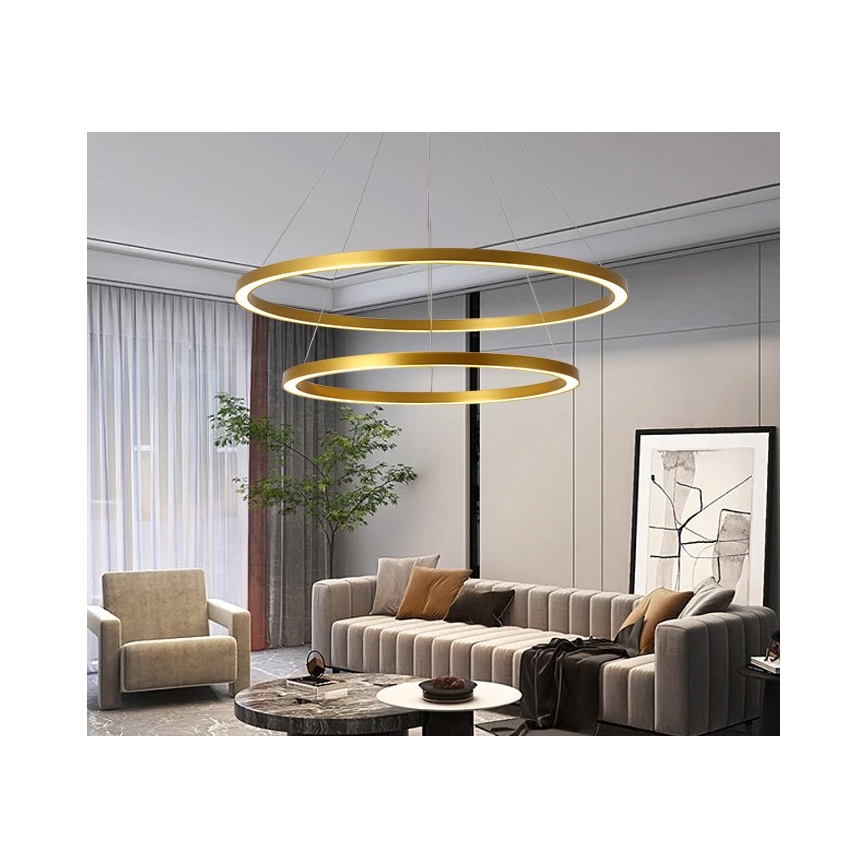 Immax NEO 07159-G80-60 - LED Димируем пендел FINO LED/93W/230V Tuya златист + дистанционно