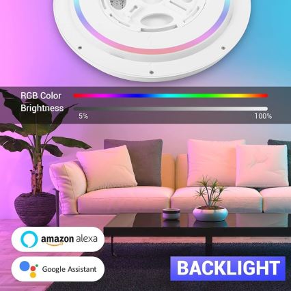 Immax NEO 07164-40 - LED RGB+CCT регулируемо таванно осветително тяло NEO LITE TUDO LED/50W/230V Wi-Fi Tuya + дистанционно управление
