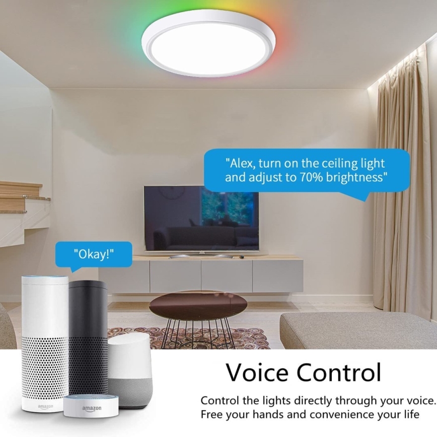 Immax NEO 07164-40 - LED RGB+CCT регулируемо таванно осветително тяло NEO LITE TUDO LED/50W/230V Wi-Fi Tuya + дистанционно управление