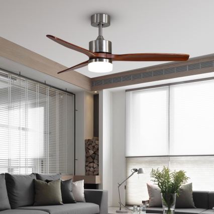 Immax NEO 07165-S - LED Вентилатор за таван ELEGANTE LED/18W/230V дъб Wi-Fi Tuya + дистанционно управление