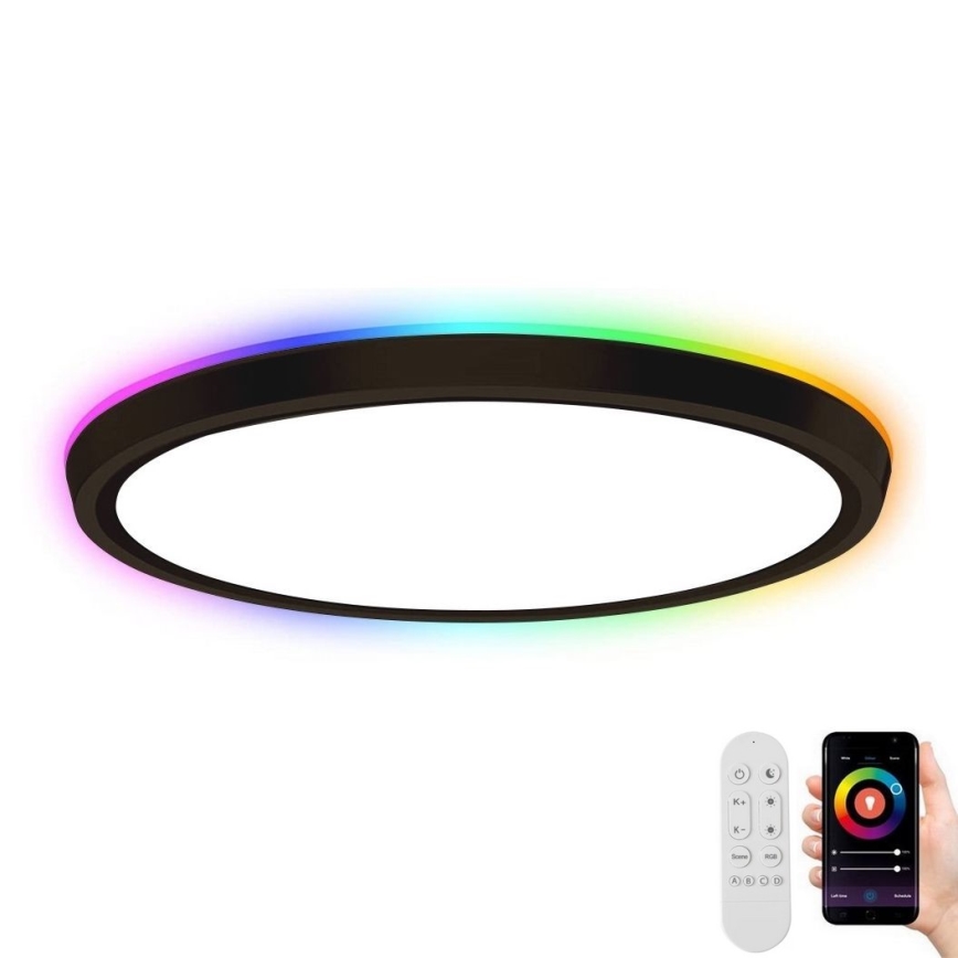 Immax NEO 07166-B40 - LED RGB+CCT Димируем плафон NEO LITE TUDO LED/50W/230V Wi-Fi Tuya черен + дистанционно управление