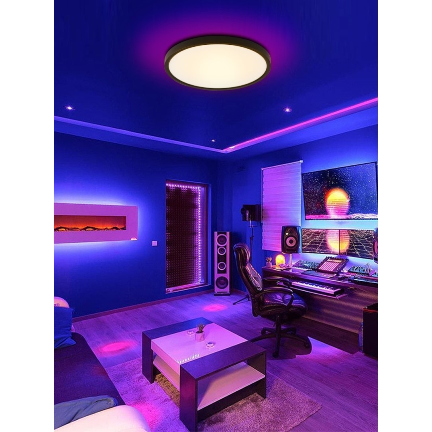 Immax NEO 07166-B40 - LED RGB+CCT Димируем плафон NEO LITE TUDO LED/50W/230V Wi-Fi Tuya черен + дистанционно управление