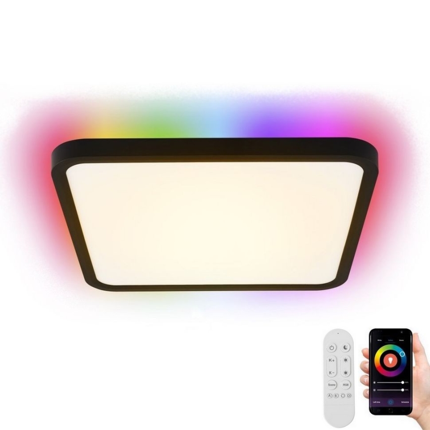 Immax NEO 07167-B40 - LED RGB+CCT Димируем плафон NEO LITE TUDO LED/50W/230V Wi-Fi Tuya черен + дистанционно управление
