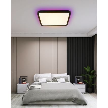 Immax NEO 07167-B40 - LED RGB+CCT регулируемо таванно осветително тяло NEO LITE TUDO LED/50W/230V Wi-Fi Tuya черно + дистанционно управление