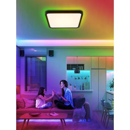 Immax NEO 07167-B40 - LED RGB+CCT Димируем плафон NEO LITE TUDO LED/50W/230V Wi-Fi Tuya черен + дистанционно управление