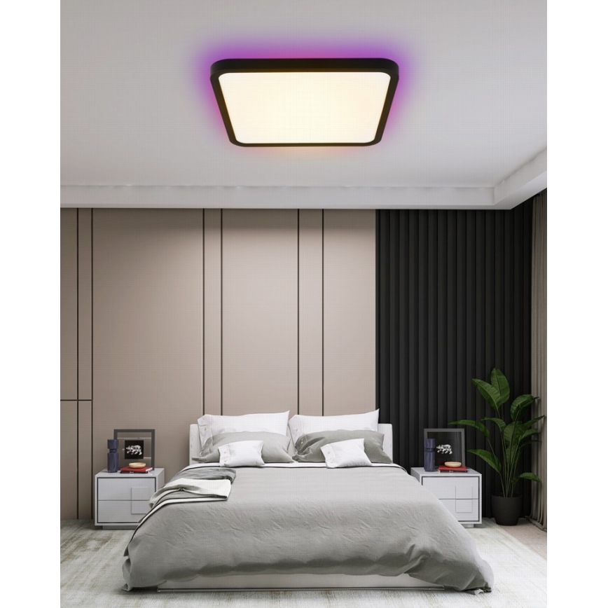 Immax NEO 07167-B40 - LED RGB+CCT Димируем плафон NEO LITE TUDO LED/50W/230V Wi-Fi Tuya черен + дистанционно управление