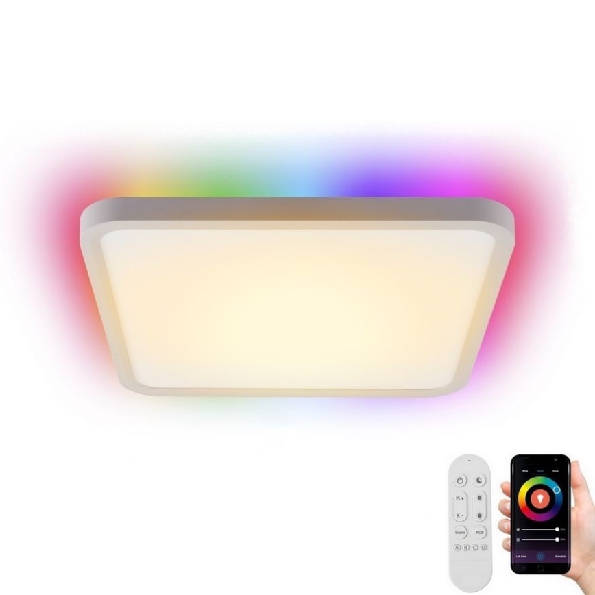 Immax NEO 07168-W40 - LED RGB+CCT Димируем плафон NEO LITE TUDO LED/50W/230V Wi-Fi Tuya бял + дистанционно управление
