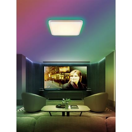 Immax NEO 07168-W40 - LED RGB+CCT Димируем плафон NEO LITE TUDO LED/50W/230V Wi-Fi Tuya бял + дистанционно управление