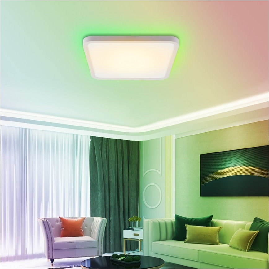 Immax NEO 07168-W40 - LED RGB+CCT Димируем плафон NEO LITE TUDO LED/50W/230V Wi-Fi Tuya бял + дистанционно управление