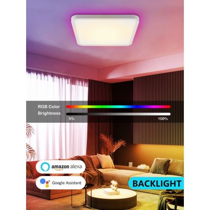 Immax NEO 07168-W40 - LED RGB+CCT Димируем плафон NEO LITE TUDO LED/50W/230V Wi-Fi Tuya бял + дистанционно управление