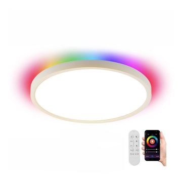 Immax NEO 07169-W60 - LED RGB+CCT Димируем плафон NEO LITE TUDO 65W/230V 2700-6500K Wi-Fi Tuya + дистанционно управление бял