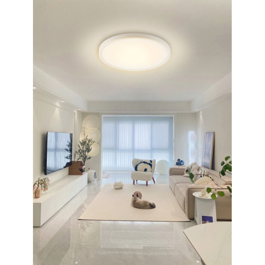 Immax NEO 07169-W60 - LED RGB+CCT Димируем плафон NEO LITE TUDO 65W/230V 2700-6500K Wi-Fi Tuya + дистанционно управление бял