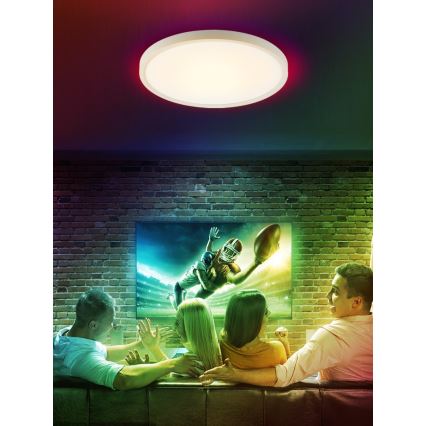 Immax NEO 07169-W60 - LED RGB+CCT Димируем плафон NEO LITE TUDO 65W/230V 2700-6500K Wi-Fi Tuya + дистанционно управление бял