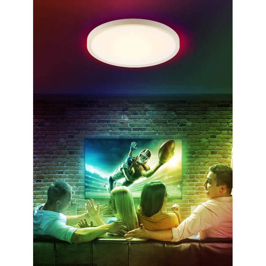 Immax NEO 07169-W60 - LED RGB+CCT Димируем плафон NEO LITE TUDO 65W/230V 2700-6500K Wi-Fi Tuya + дистанционно управление бял