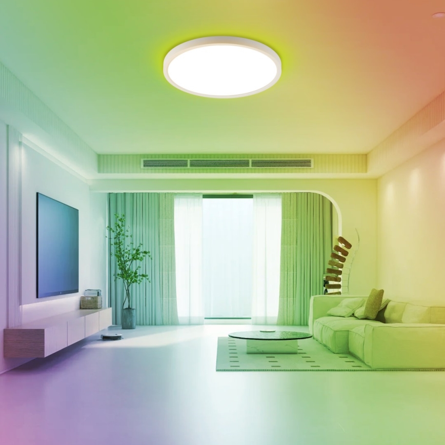 Immax NEO 07169-W60 - LED RGB+CCT Димируем плафон NEO LITE TUDO 65W/230V 2700-6500K Wi-Fi Tuya + дистанционно управление бял
