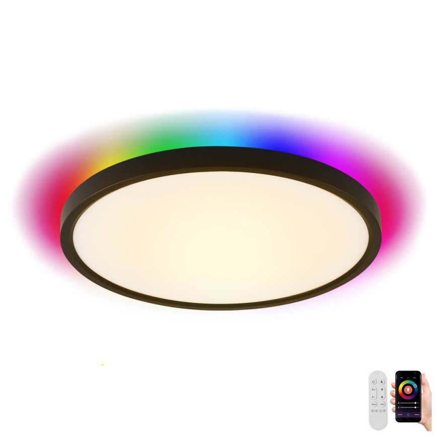 Immax NEO 07170-B60 - LED RGB+CCT Димируем плафон NEO LITE TUDO LED/65W/230V 2700-6500K Wi-Fi Tuya черен + дистанционно управление