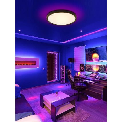 Immax NEO 07170-B60 - LED RGB+CCT Димируем плафон NEO LITE TUDO LED/65W/230V 2700-6500K Wi-Fi Tuya черен + дистанционно управление