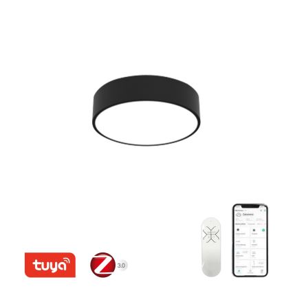 Immax NEO 07200L - LED Димируем плафон RONDATE LED/18W/230V 3000-6000K Ø 25 cm черен Tuya + дистанционно управление