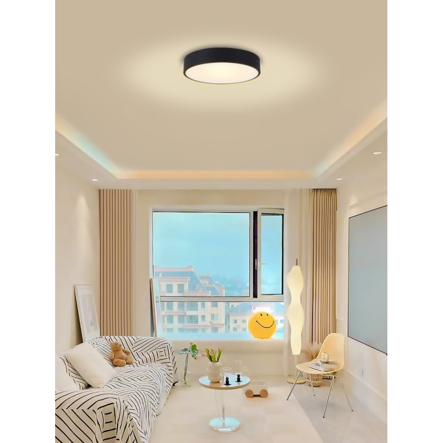Immax NEO 07201L - LED Димируем плафон RONDATE LED/28W/230V черен Tuya + дистанционно управление