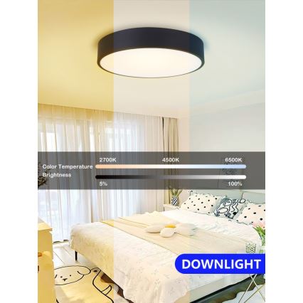 Immax NEO 07201L - LED Димируем плафон RONDATE LED/28W/230V черен Tuya + дистанционно управление