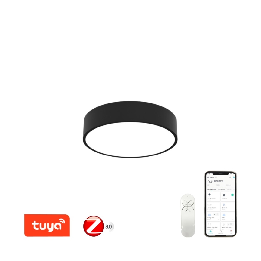 Immax NEO 07201L - LED Димируем плафон RONDATE LED/28W/230V черен Tuya + дистанционно управление