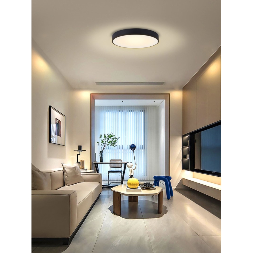 Immax NEO 07202L - LED Димируем плафон RONDATE LED/53W/230V черен Tuya + дистанционно управление